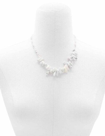 White Jasper Longstone Gem Necklace