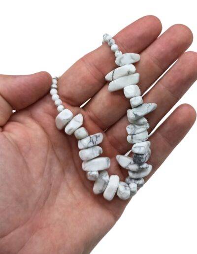 White Jasper Longstone Gem Necklace
