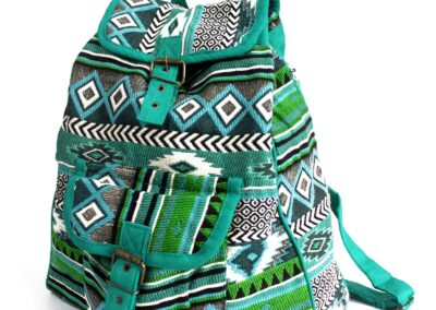 Teal Backpack Jacquard Bag