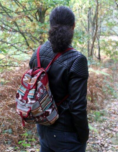 Chocolate Backpack Jacquard Bag