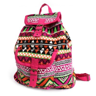 Pink Backpack Jacquard Bag