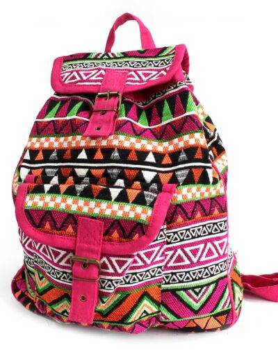 Pink Backpack Jacquard Bag