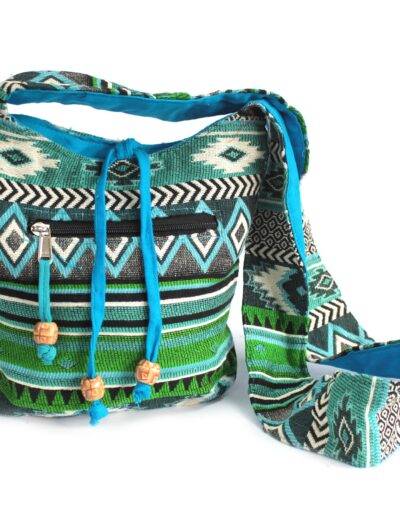 Teal Sling Bag Jacquard Bag