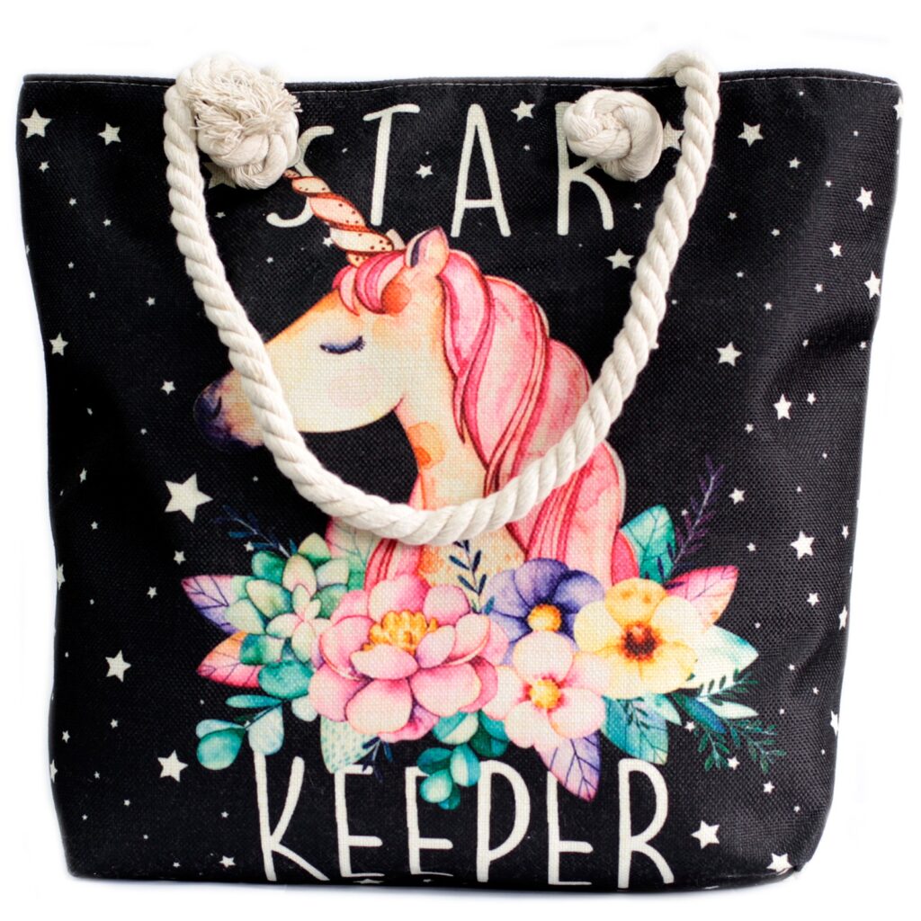 Star Keeper Unicorn Rope Handle Bag