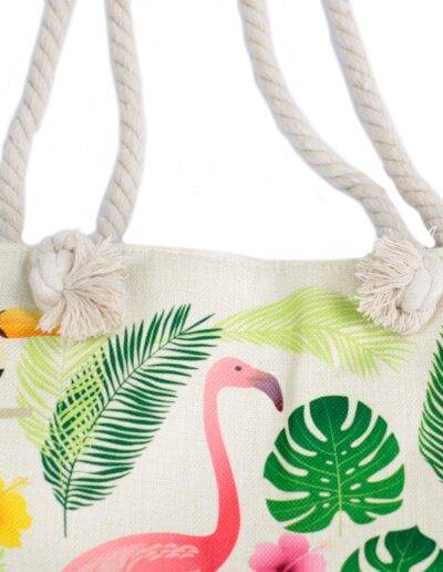 Flamingo Rope Handle Bag