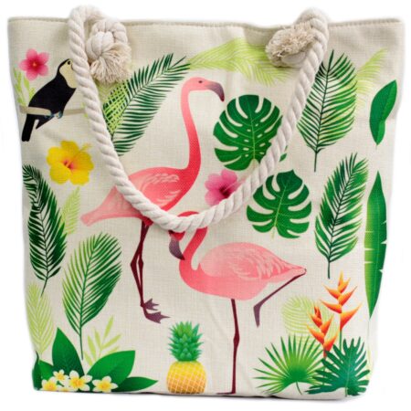 Flamingo Rope Handle Bag