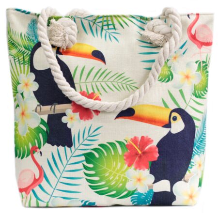 Tropical Toucan Rope Handle Bag