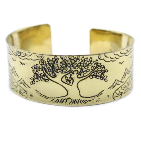 Tree of Life Brass Tibetan Mantra Bracelet