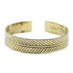 Wide Tribal Leaf Brass Tibetan Bracelet