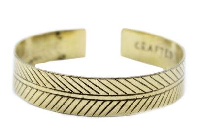 Wide Tribal Leaf Brass Tibetan Bracelet