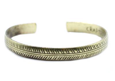 Slim Tribal Leaf Brass Tibetan Bracelet