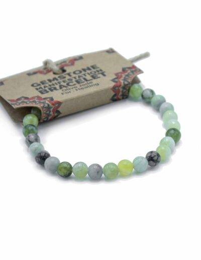 Olive Jade Healing Gemstone Manifestation Bracelet