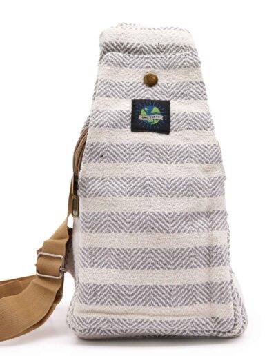Grey and White Body Cross Bag Natural Cotton