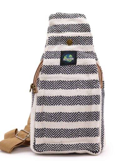 Black and White Cross Body Bag Natural Cotton