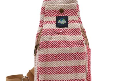 Tan and Pink Cross Body Bag Natural Cotton