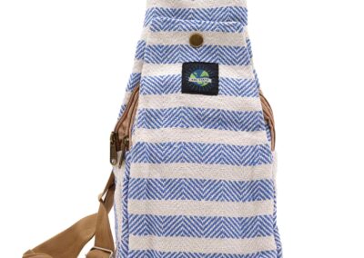 Blue and White Cross Body Bag Natural Cotton