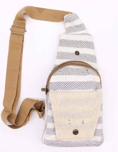 Grey and White Body Cross Bag Natural Cotton