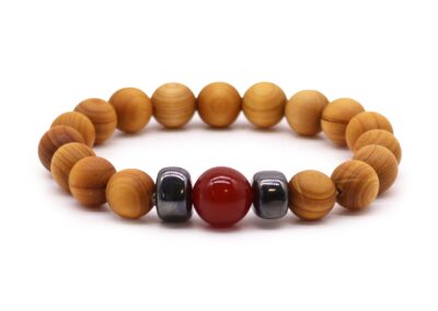 Cedarwood Root Chakra Bangle with Red Jasper