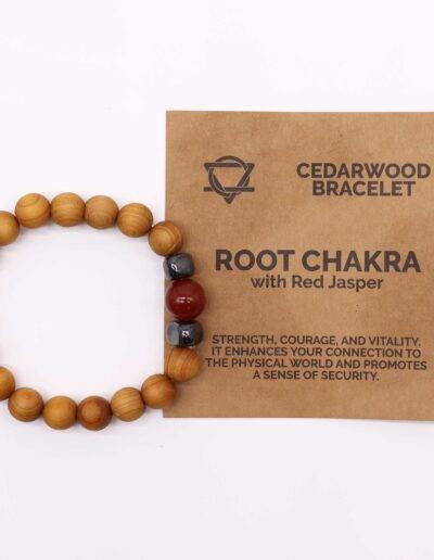 Cedarwood Root Chakra Bangle with Red Jasper
