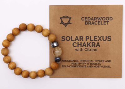 Cedarwood Solar Plexus Chakra Bangle with Citrine