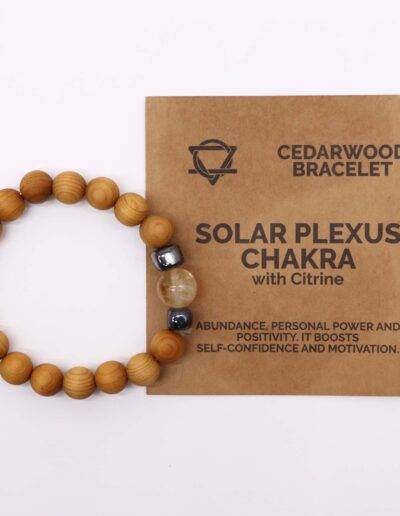 Cedarwood Solar Plexus Chakra Bangle with Citrine