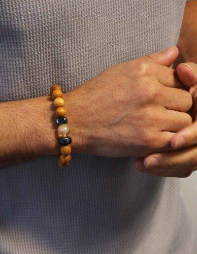 Cedarwood Solar Plexus Chakra Bangle with Citrine