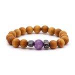 Cedarwood Third Eye Chakra Bangle with Amethyst