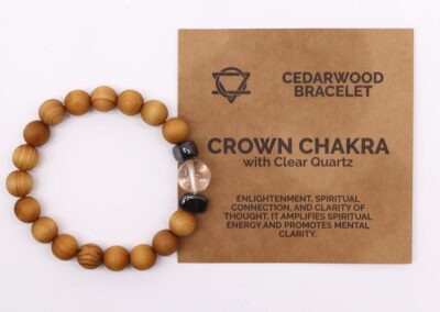 Cedarwood Crown Chakra Bangle with Clear Quartz