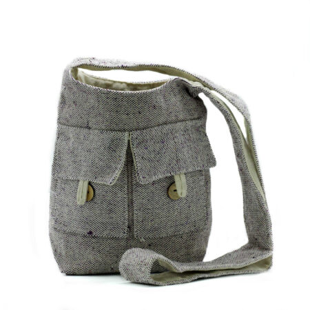 Medium Sized Soft Lavender Natural Tones Two Pocket Bags