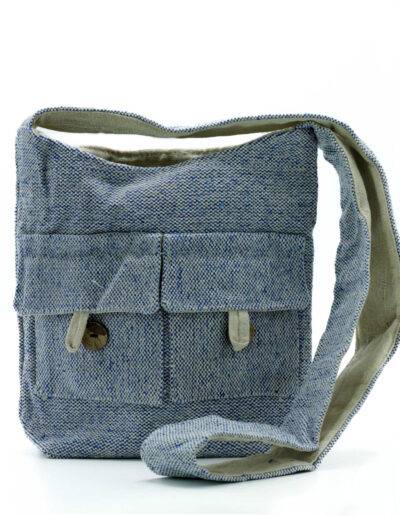 Medium Sized Comp Denim Natural Tones Two Pocket Bags