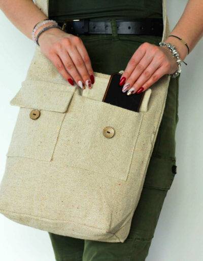 Large Sized Natural Tones Two Pocket Bags