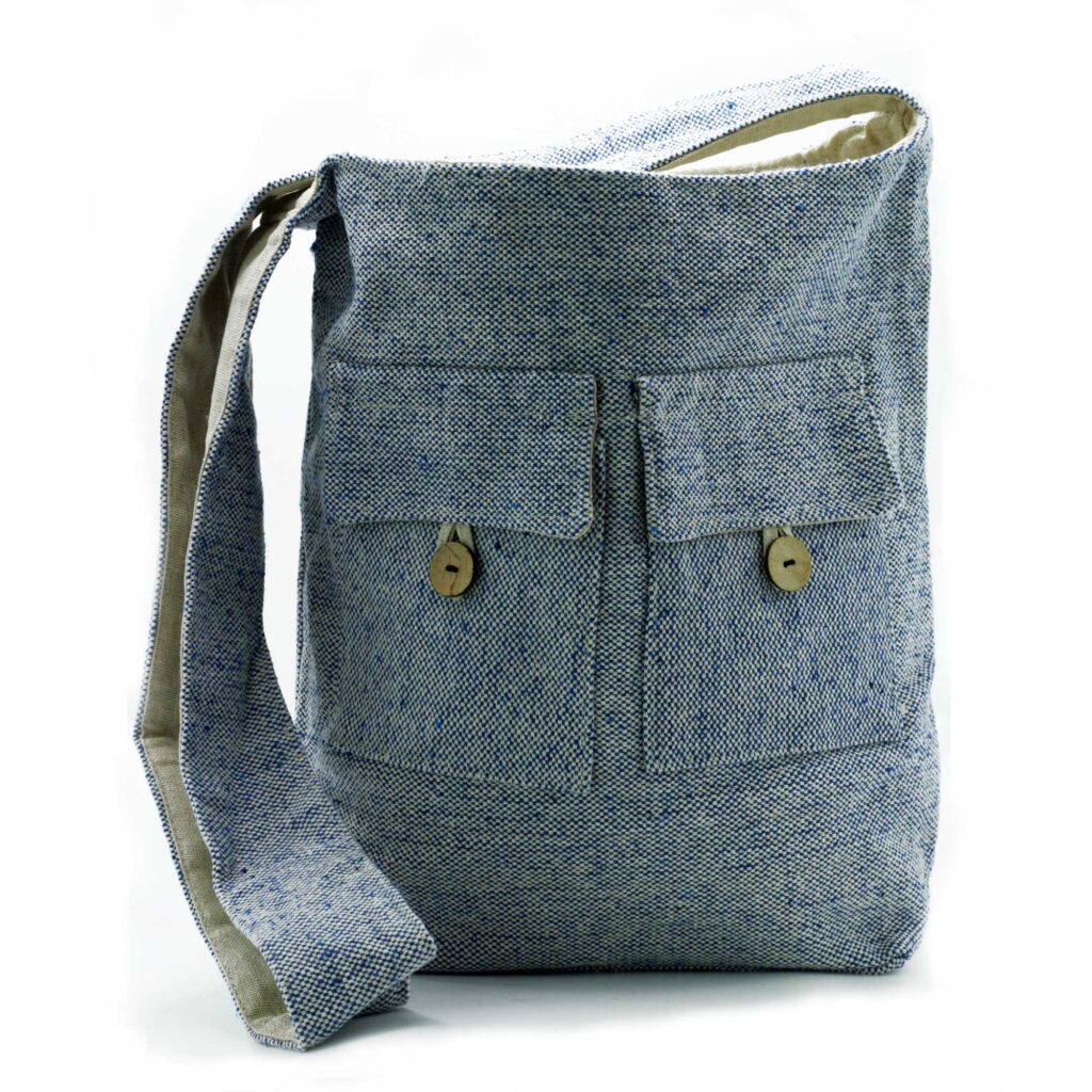 Large Sized Comp Denim Natural Tones Two Pocket Bags