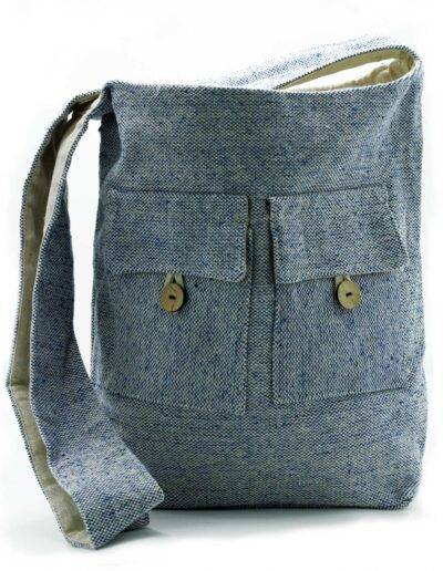 Large Sized Comp Denim Natural Tones Two Pocket Bags