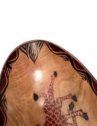 African Giraffe Design Wooden Tray