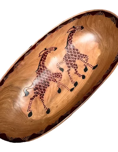 African Giraffe Pattern Wooden Tray