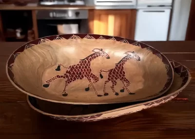 African Giraffe Pattern Wooden Tray