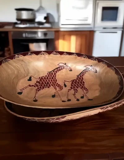 African Giraffe Pattern Wooden Tray