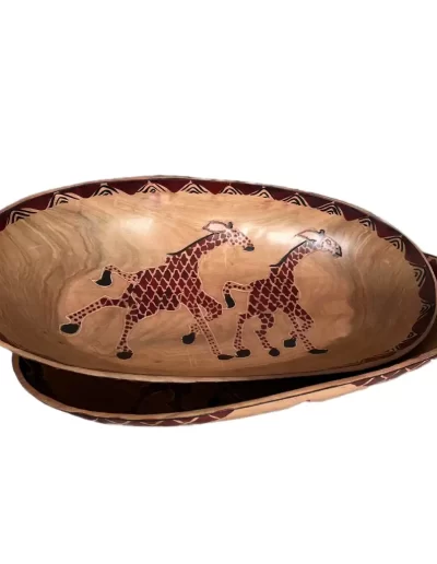 African Giraffe Pattern Wooden Tray