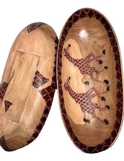 African Giraffe Pattern Wooden Tray