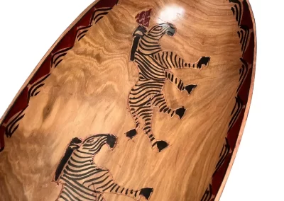 African Zebra Design Wooden Tray