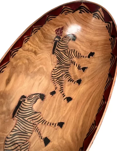 African Zebra Design Wooden Tray