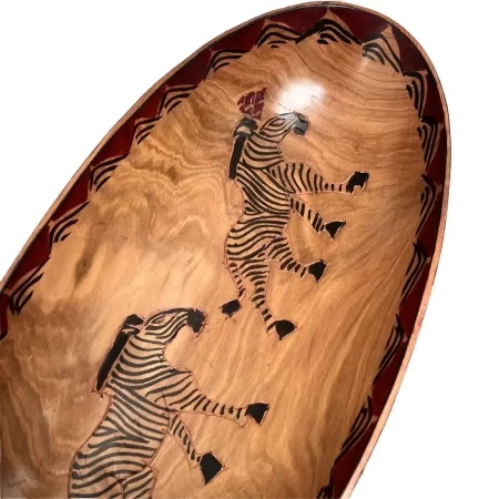 African Zebra Design Wooden Tray