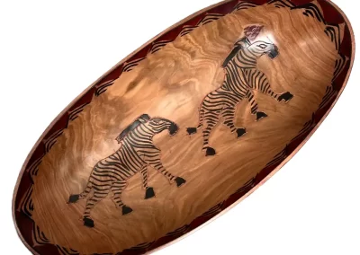 African Zebra Design Wooden Tray