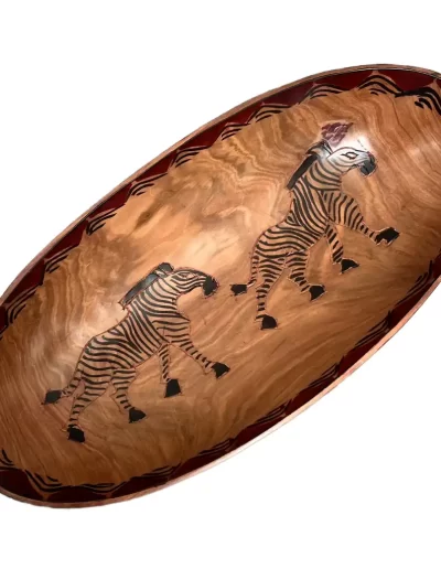 African Zebra Design Wooden Tray