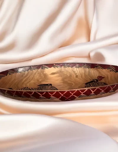 African Zebra Design Wooden Tray