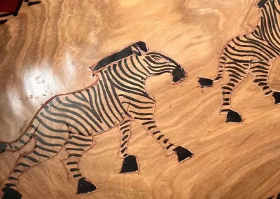 African Zebra Design Wooden Tray