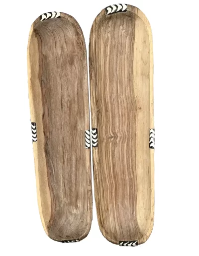 African Stripes Long Wooden Tray