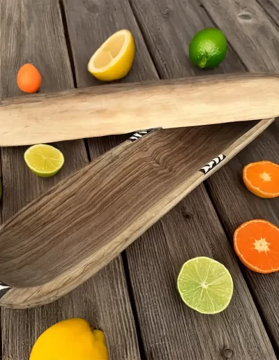 African Stripes Long Wooden Tray