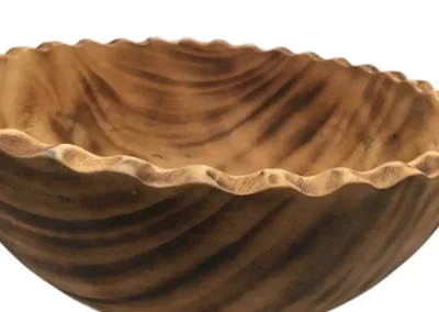 Scallop Wavy Edge Large Wooden Bowl