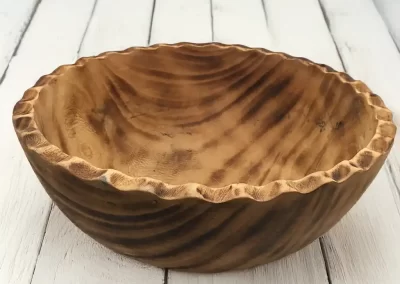 Scallop Wavy Edge Large Wooden Bowl